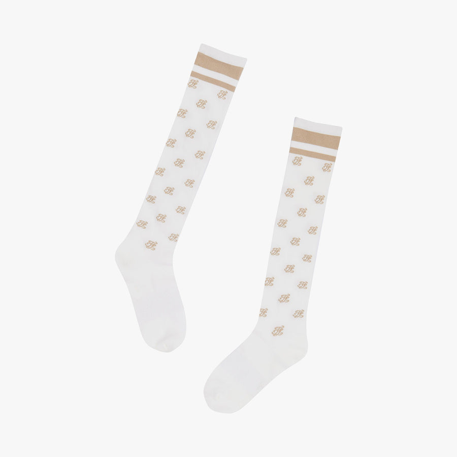 FAIRLIAR LOGO PATTERN KNEE-HIGH SOCKS