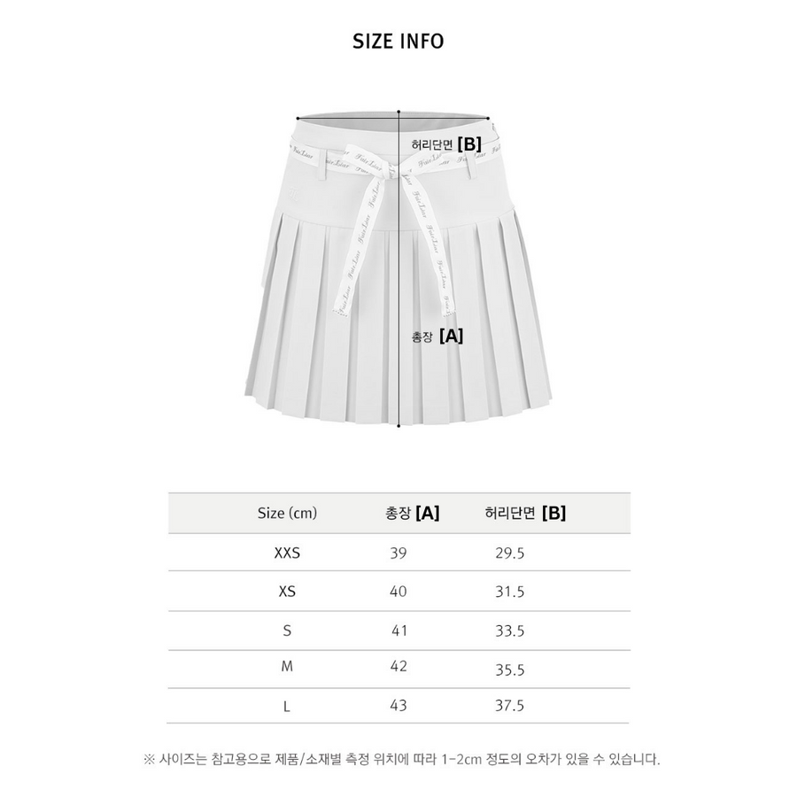 RIBBON BELT HIGH-WAIST DOUBLE PLEATED SKIRT