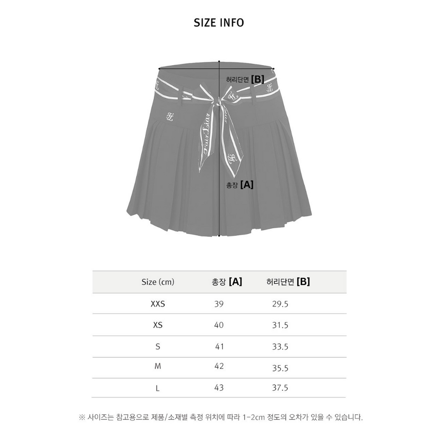 FLOWER BELT HIGH-WAIST PLEATS SKIRT