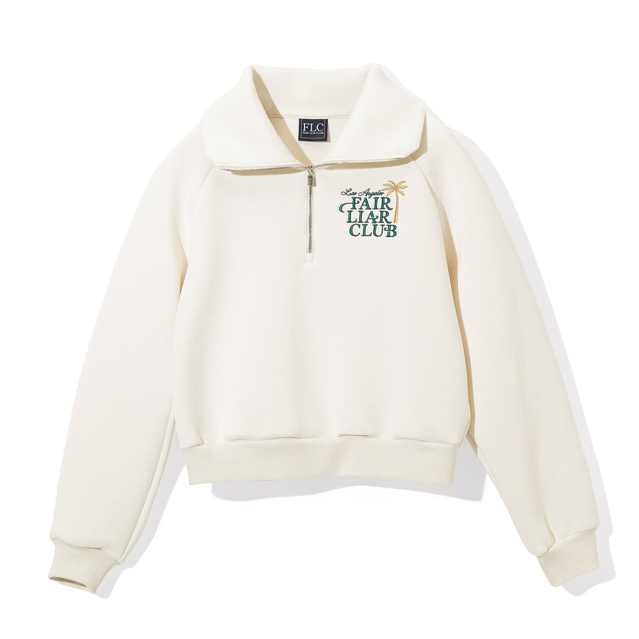 [FLC] PALM TREE QUARTER ZIP PULLOVER