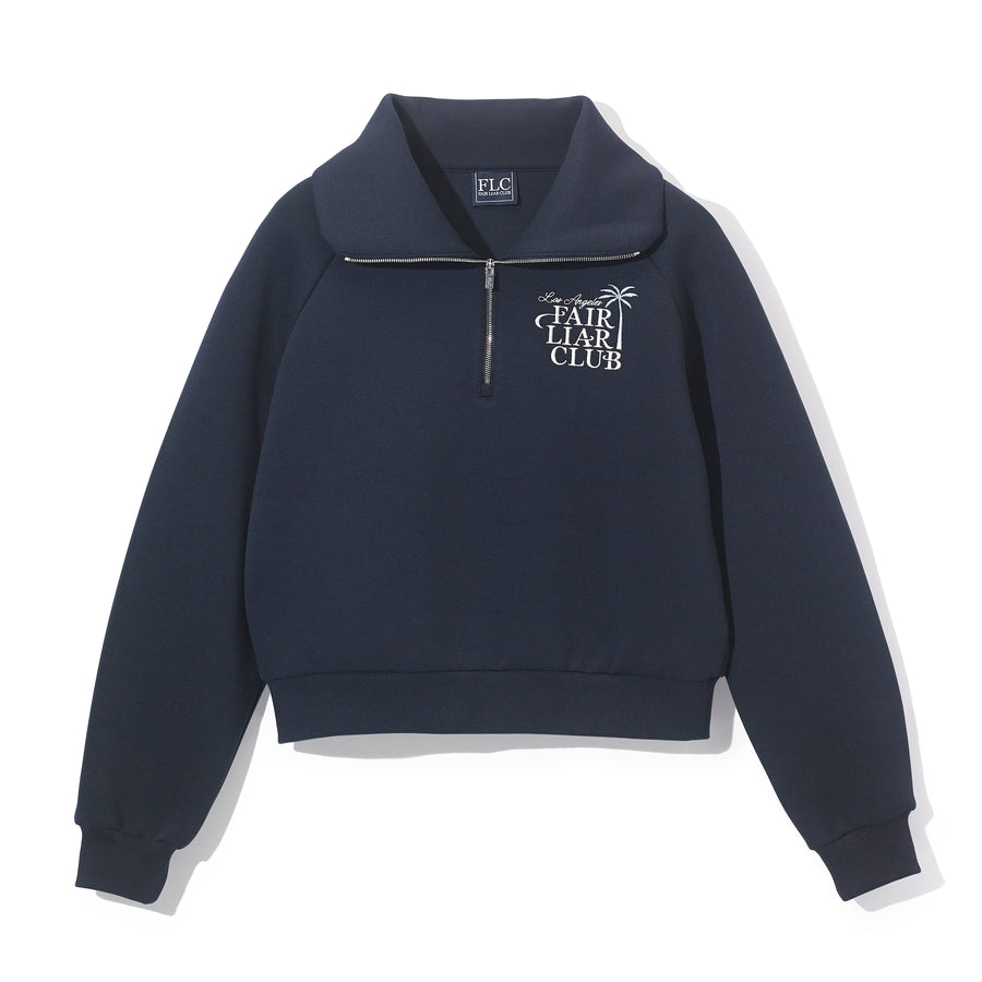 [FLC] PALM TREE QUARTER ZIP PULLOVER