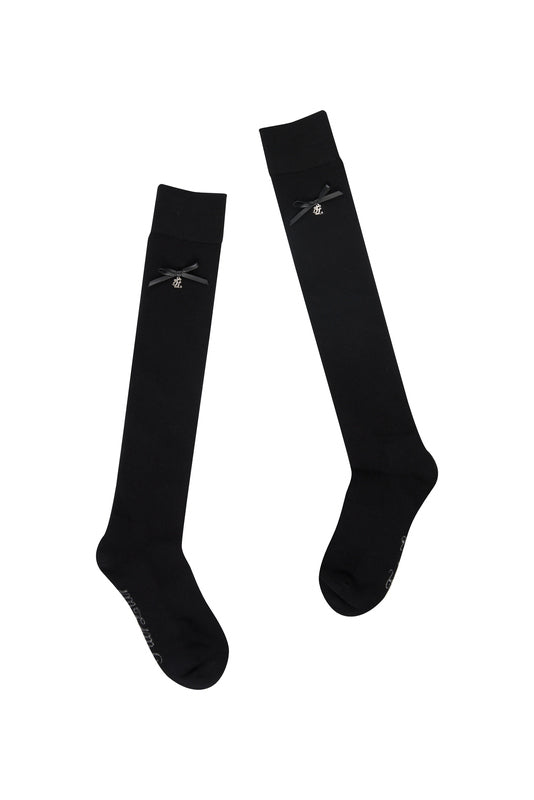 LEATHER RIBBON KNEE-HIGH SOCKS