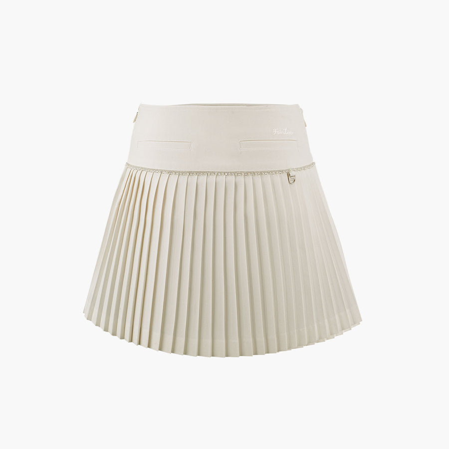 [FL SIGNATURE] PEARL BEAD FLARE PLEATED SKIRT