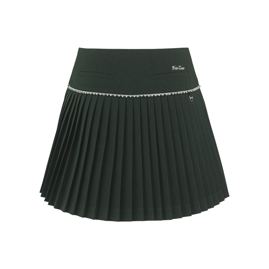 [FL SIGNATURE] PEARL BEAD FLARE PLEATED SKIRT