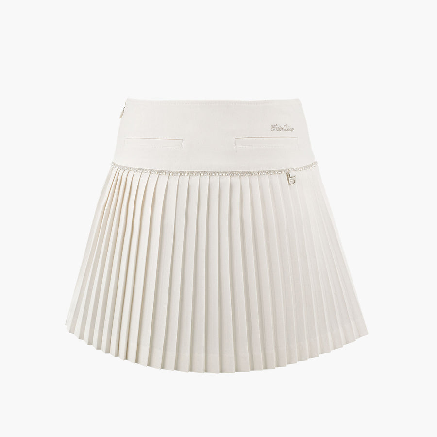 [FL SIGNATURE] PEARL BEAD FLARE PLEATED SKIRT