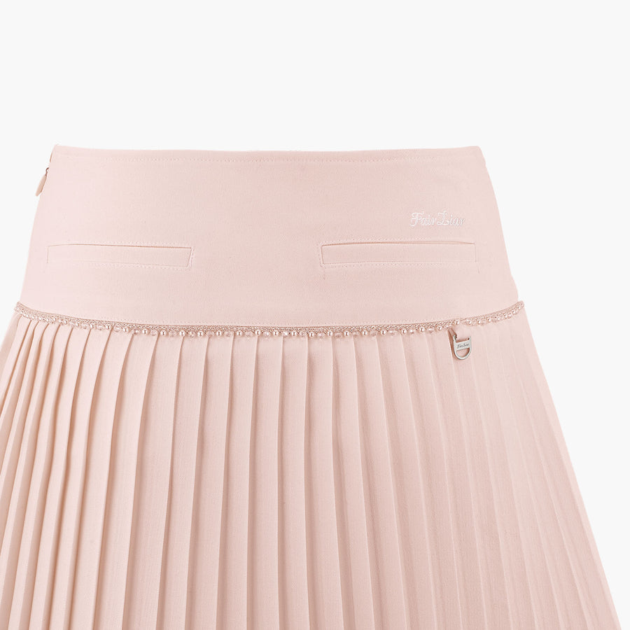 [FL SIGNATURE] PEARL BEAD FLARE PLEATED SKIRT