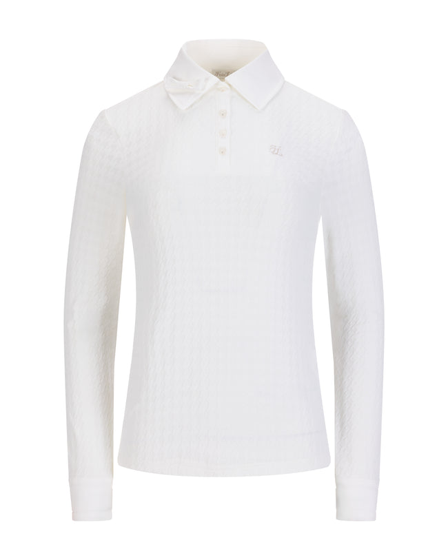 HOUNDSTOOTH JACQUARD COLLAR T-SHIRT