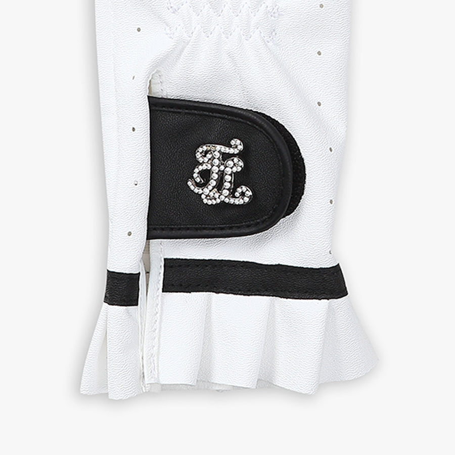 FRILL CRYSTAL LOGO GLOVES