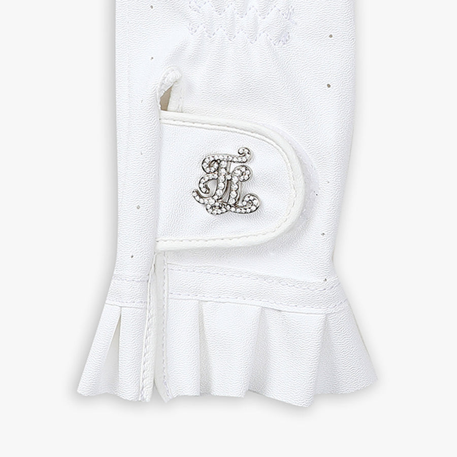 FRILL CRYSTAL LOGO GLOVES