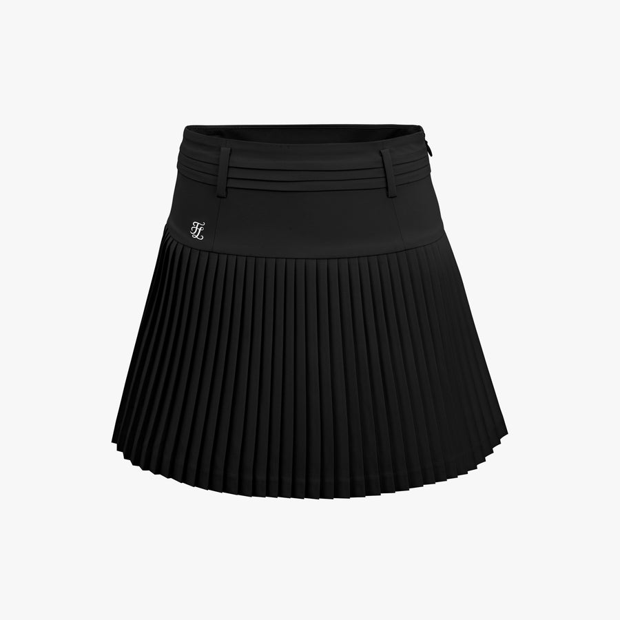 HIGH-WAIST FLARE PLEATED SKIRT