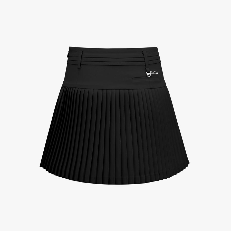 HIGH-WAIST FLARE PLEATED SKIRT