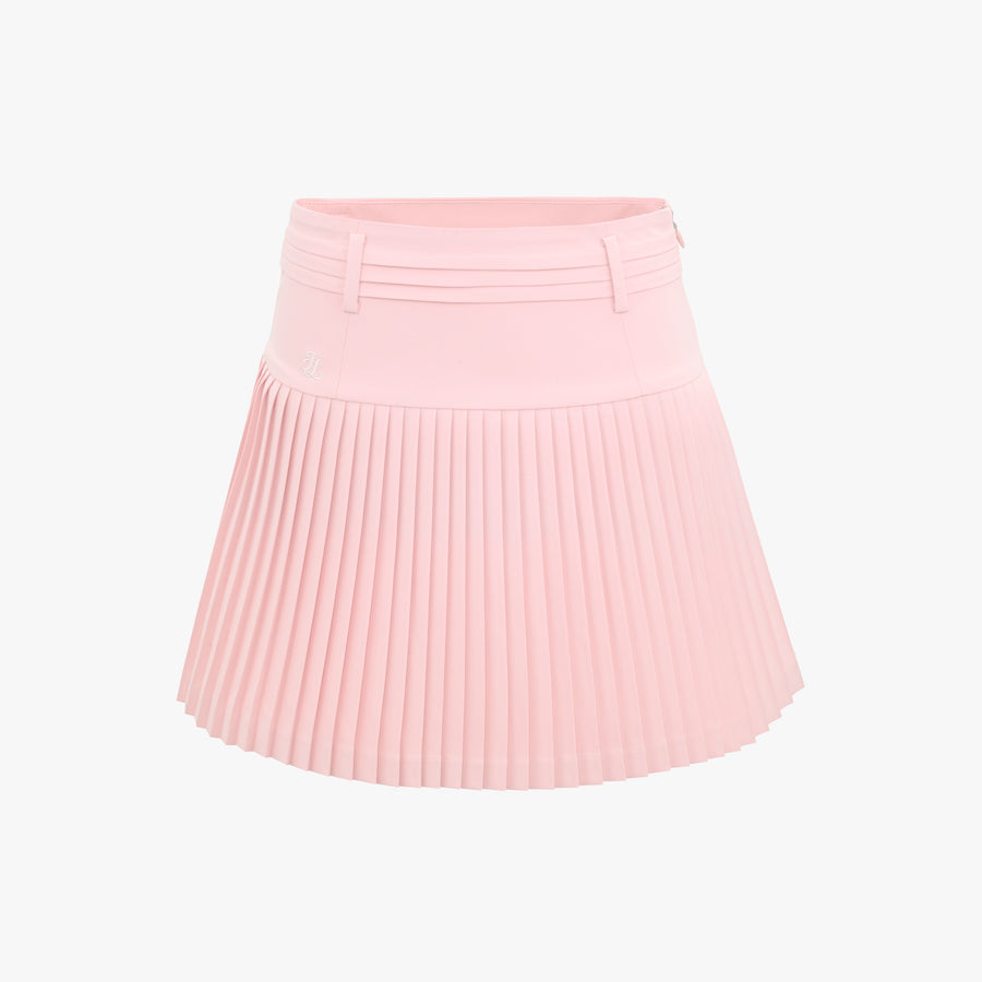 HIGH-WAIST FLARE PLEATED SKIRT