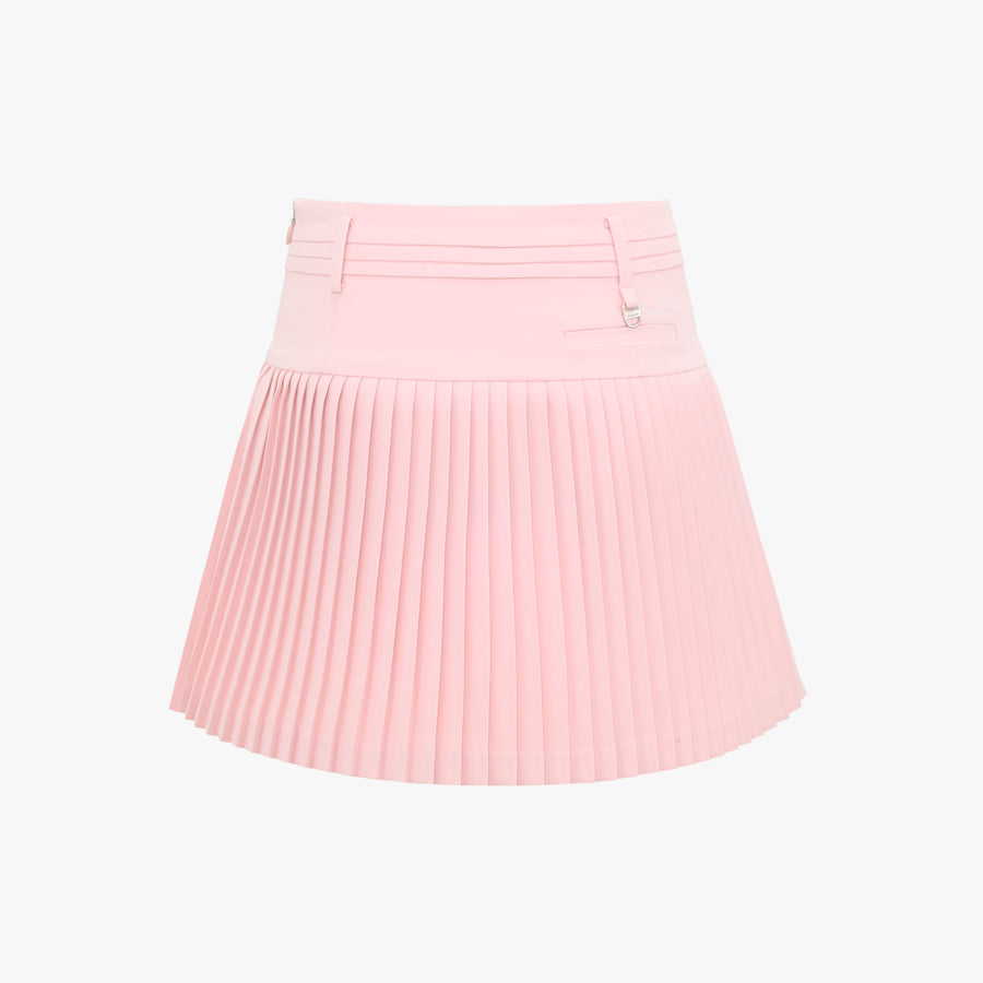 HIGH-WAIST FLARE PLEATED SKIRT