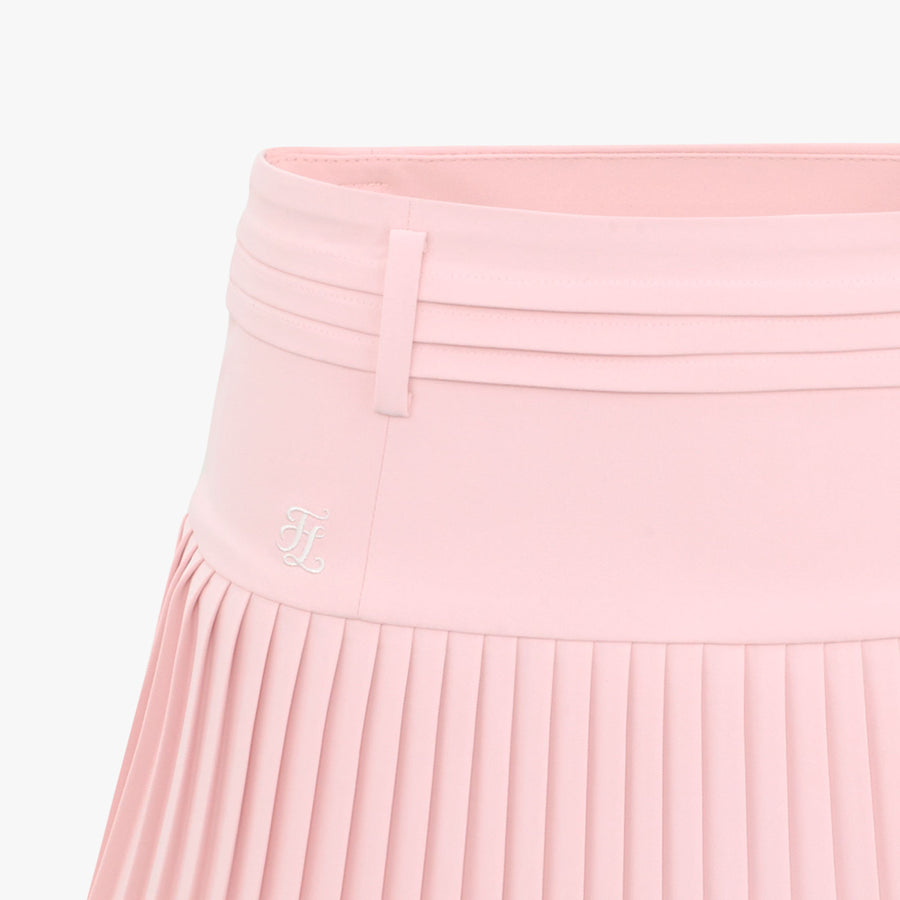 HIGH-WAIST FLARE PLEATED SKIRT