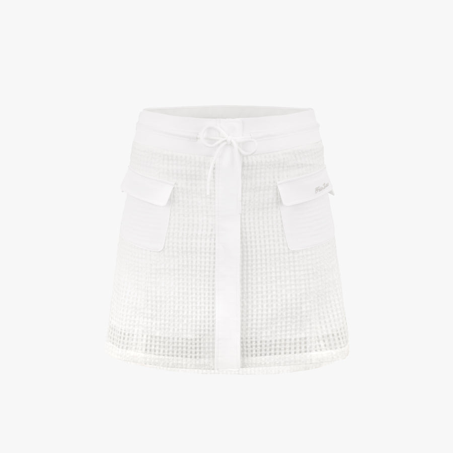 HIGH-WAIST MESH SKIRT