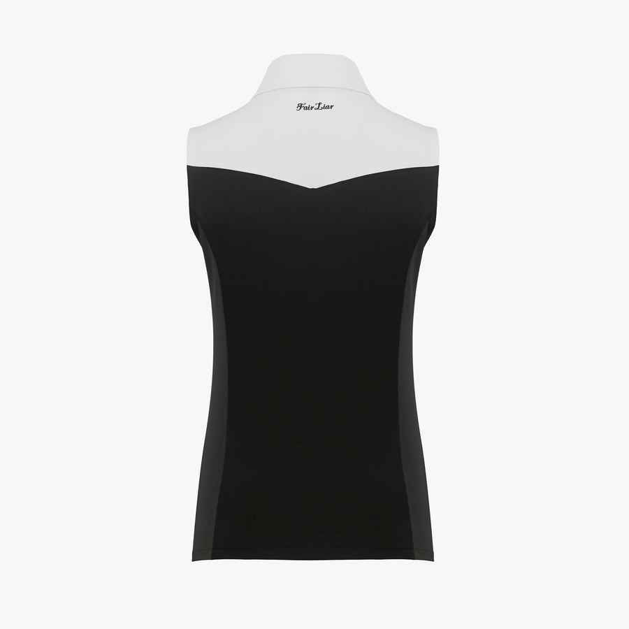 COLOUR BLOCK SLEEVELESS T-SHIRT