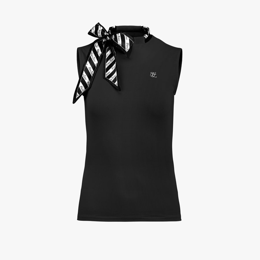 SILK SCARF SLEEVELESS T-SHIRT