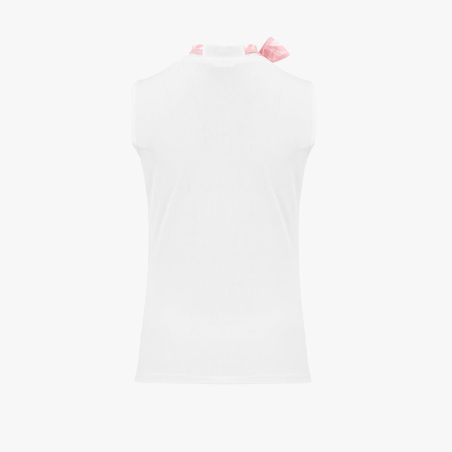 SILK SCARF SLEEVELESS T-SHIRT