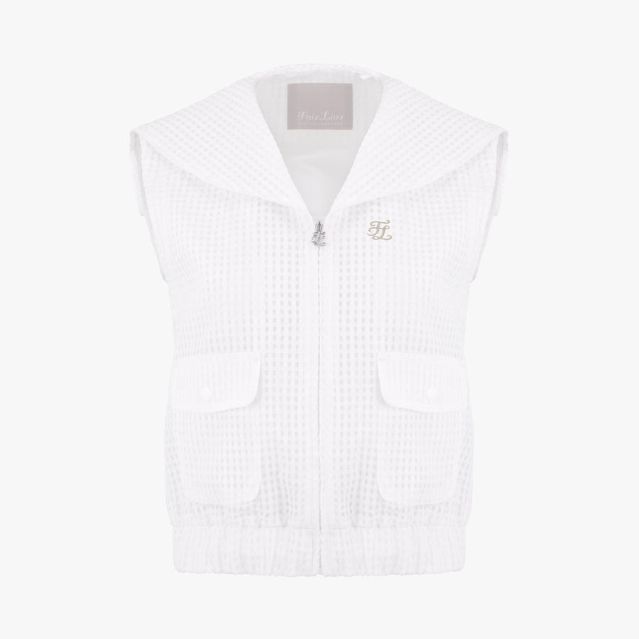 SAILOR COLLAR MESH VEST