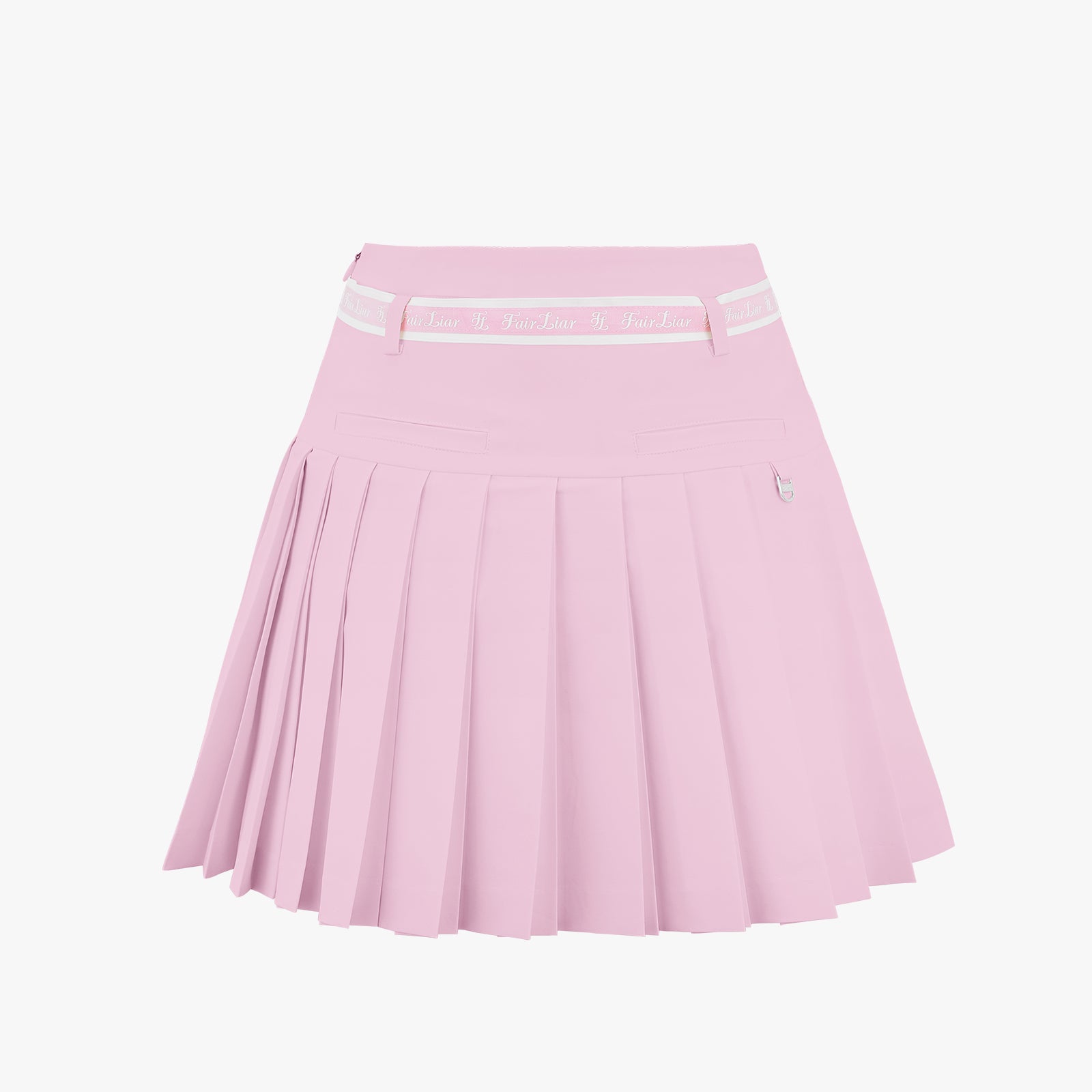 HIGH-WAIST RIBBON SET PLEATED SKIRT