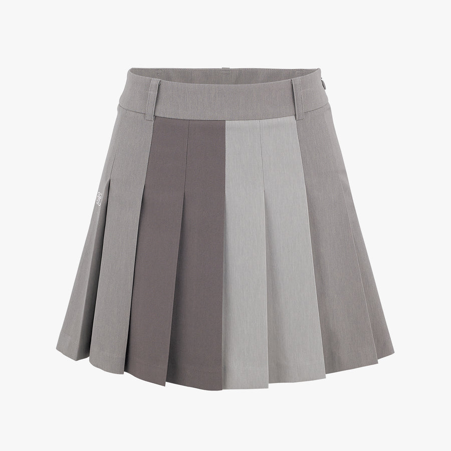 TONE-ON-TONE PLEATED SKIRT