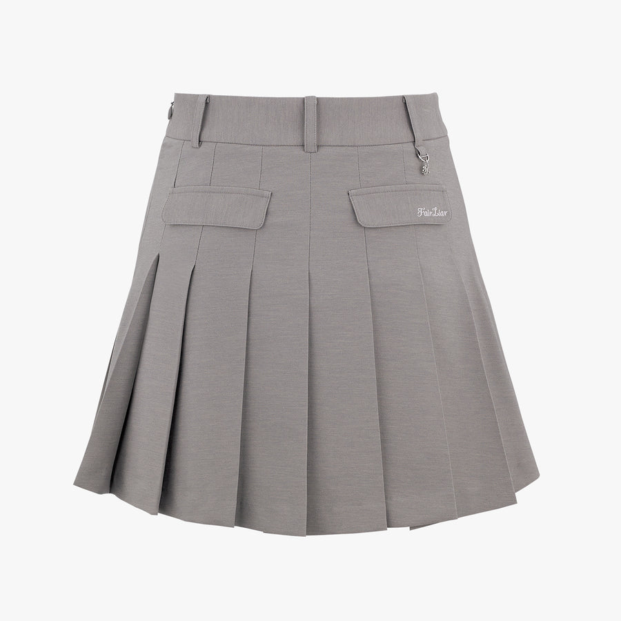 TONE-ON-TONE PLEATED SKIRT