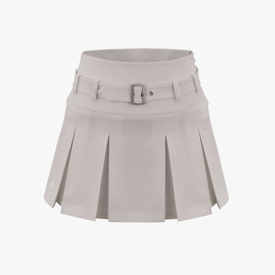 BELTED PLEATED SKIRT