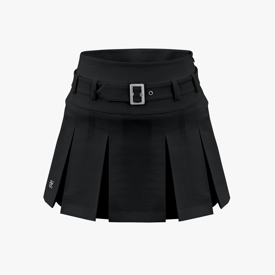 BELTED PLEATED SKIRT