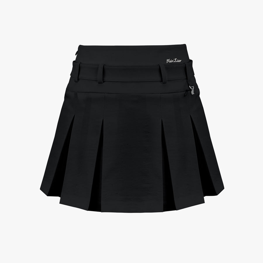 BELTED PLEATED SKIRT