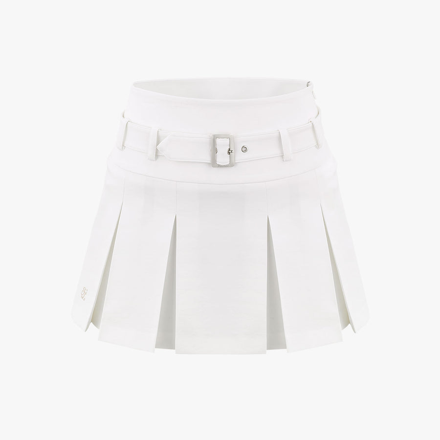 BELTED PLEATED SKIRT