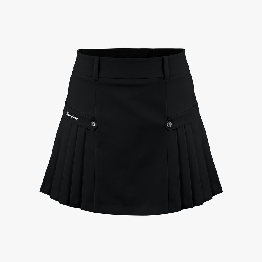 HIGH-WAISTED SIDE PLEATED SKIRT