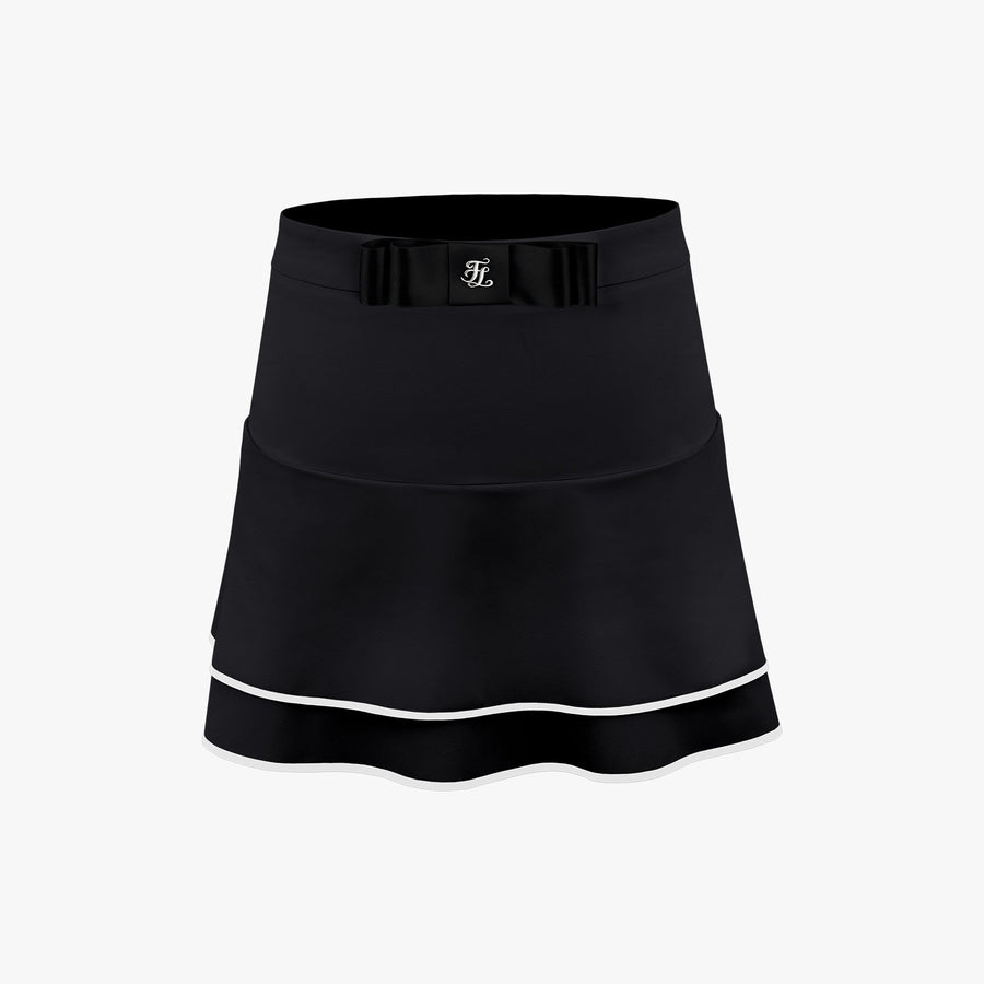 RIBBON BELT ADORNED FLARE SKIRT