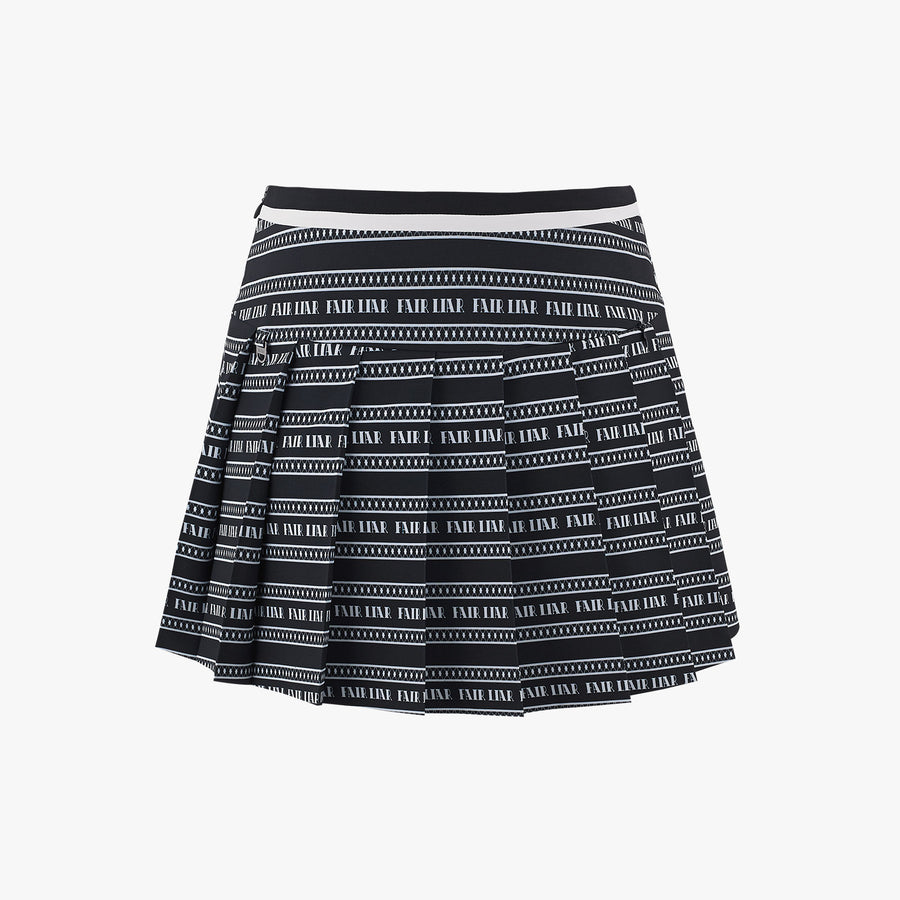 LOGO PATTERN PRINT PLEATED SKIRT