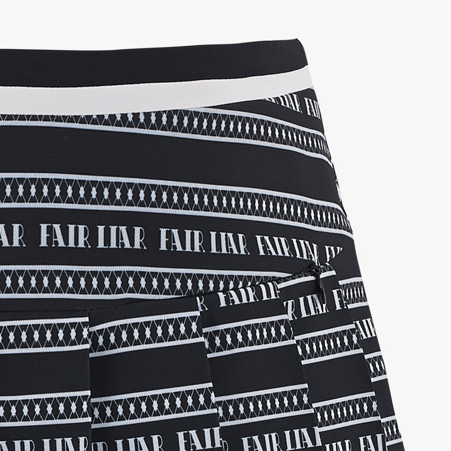 LOGO PATTERN PRINT PLEATED SKIRT