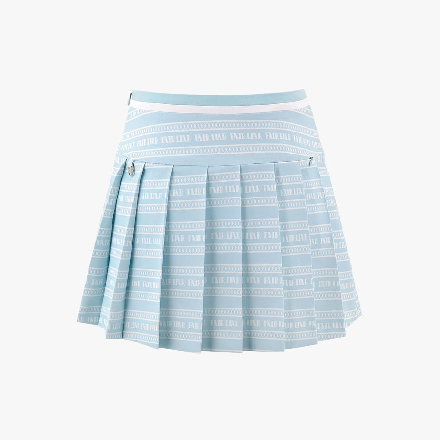 LOGO PATTERN PRINT PLEATED SKIRT