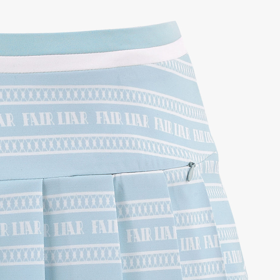 LOGO PATTERN PRINT PLEATED SKIRT