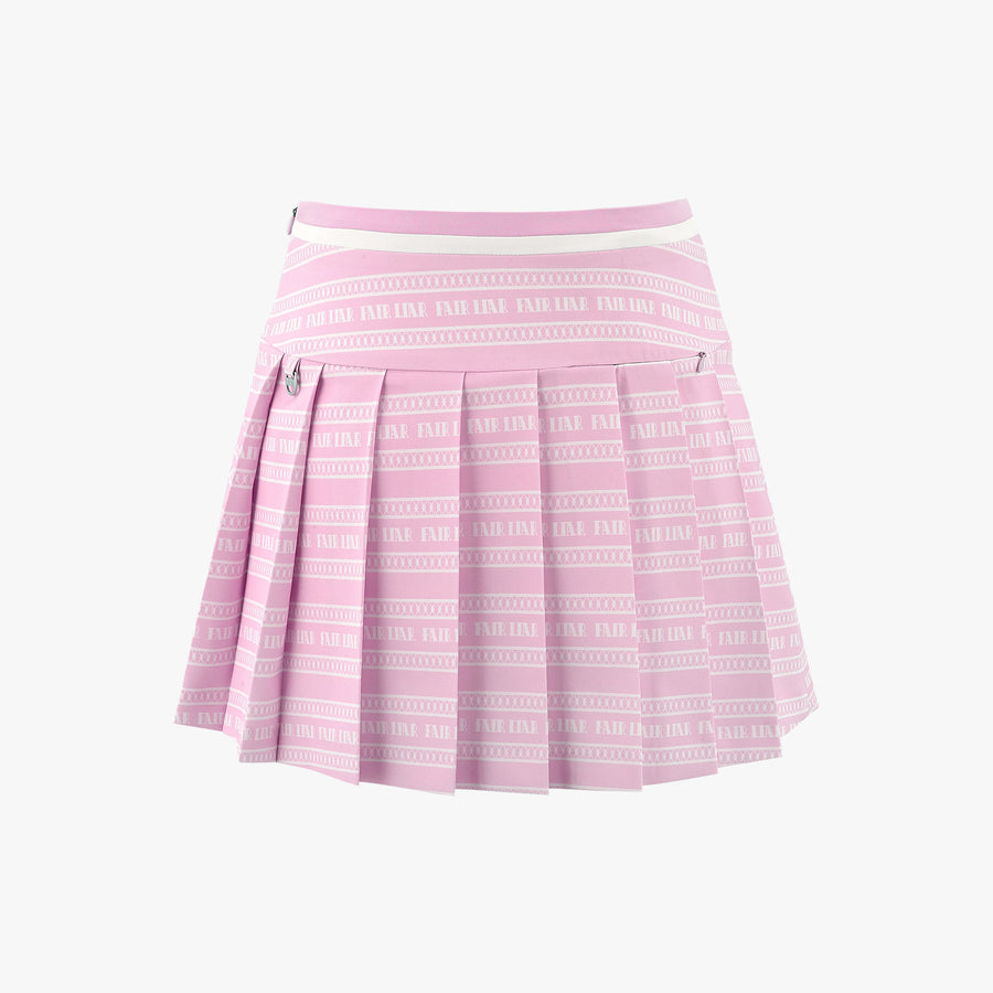 LOGO PATTERN PRINT PLEATED SKIRT