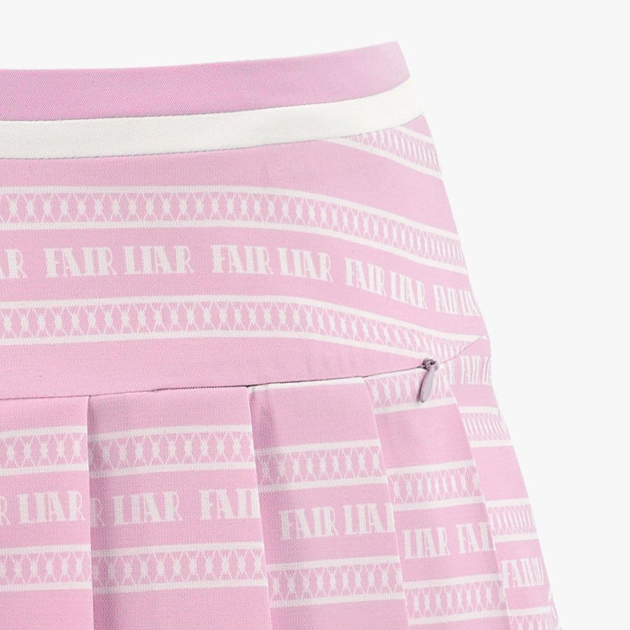 LOGO PATTERN PRINT PLEATED SKIRT