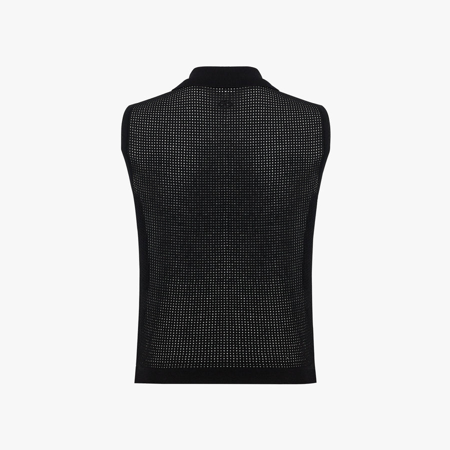 BACK MESH COLLAR VEST