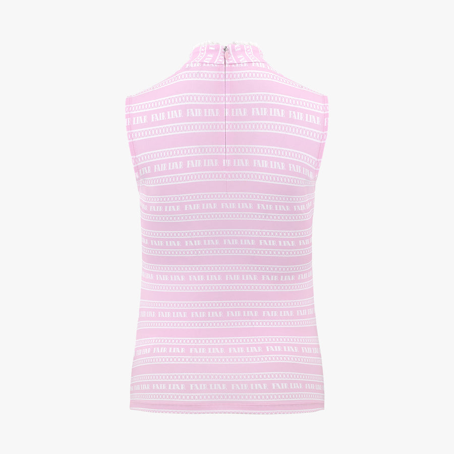 LOGO PATTERN PRINT SLEEVELESS T-SHIRT