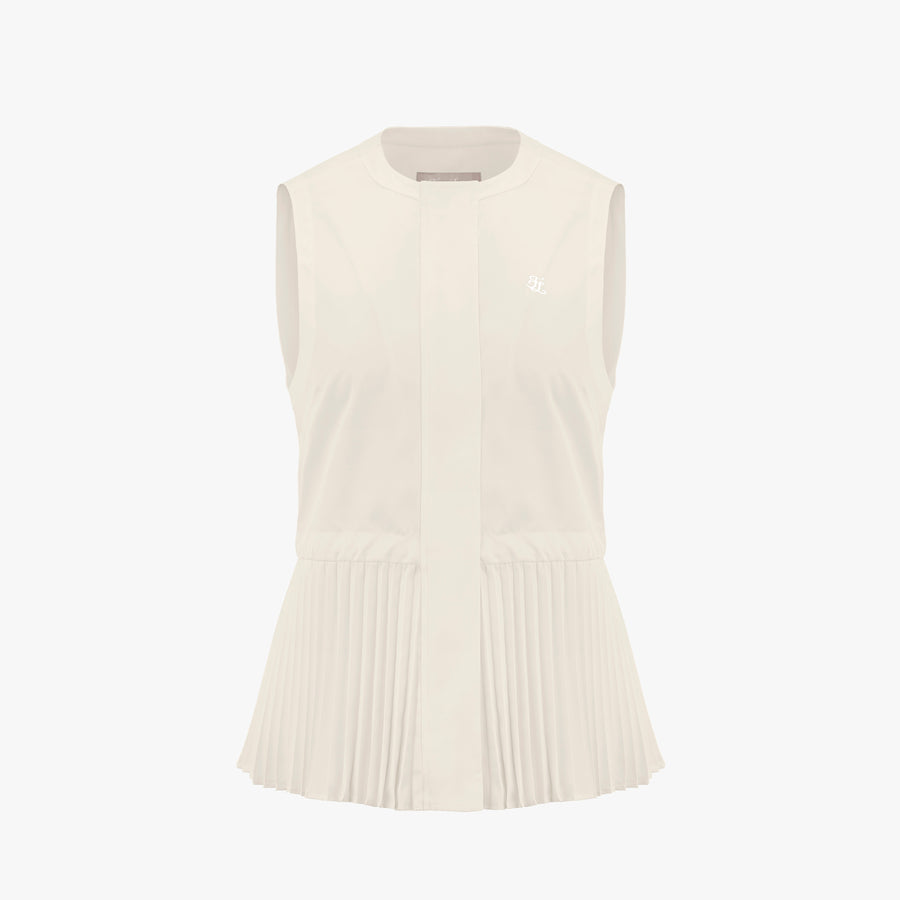 ROUND NECK PLEATED VEST