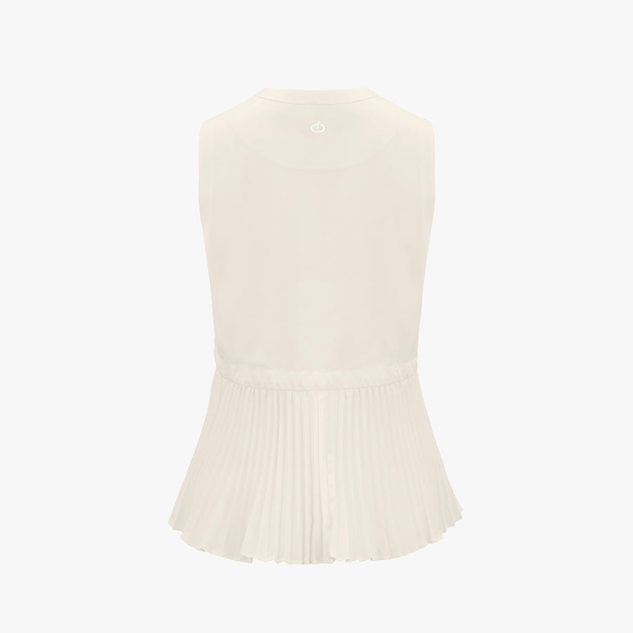 ROUND NECK PLEATED VEST