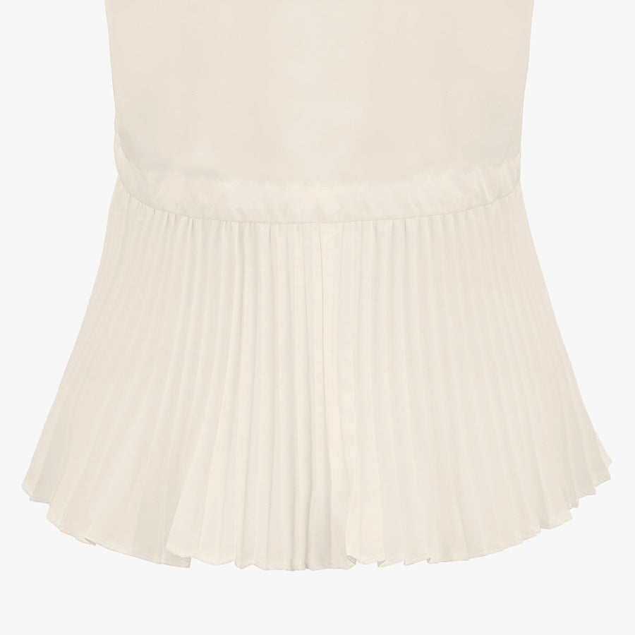 ROUND NECK PLEATED VEST