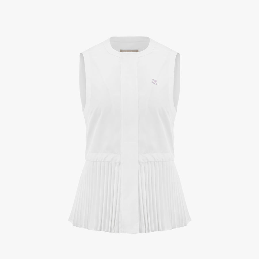 ROUND NECK PLEATED VEST