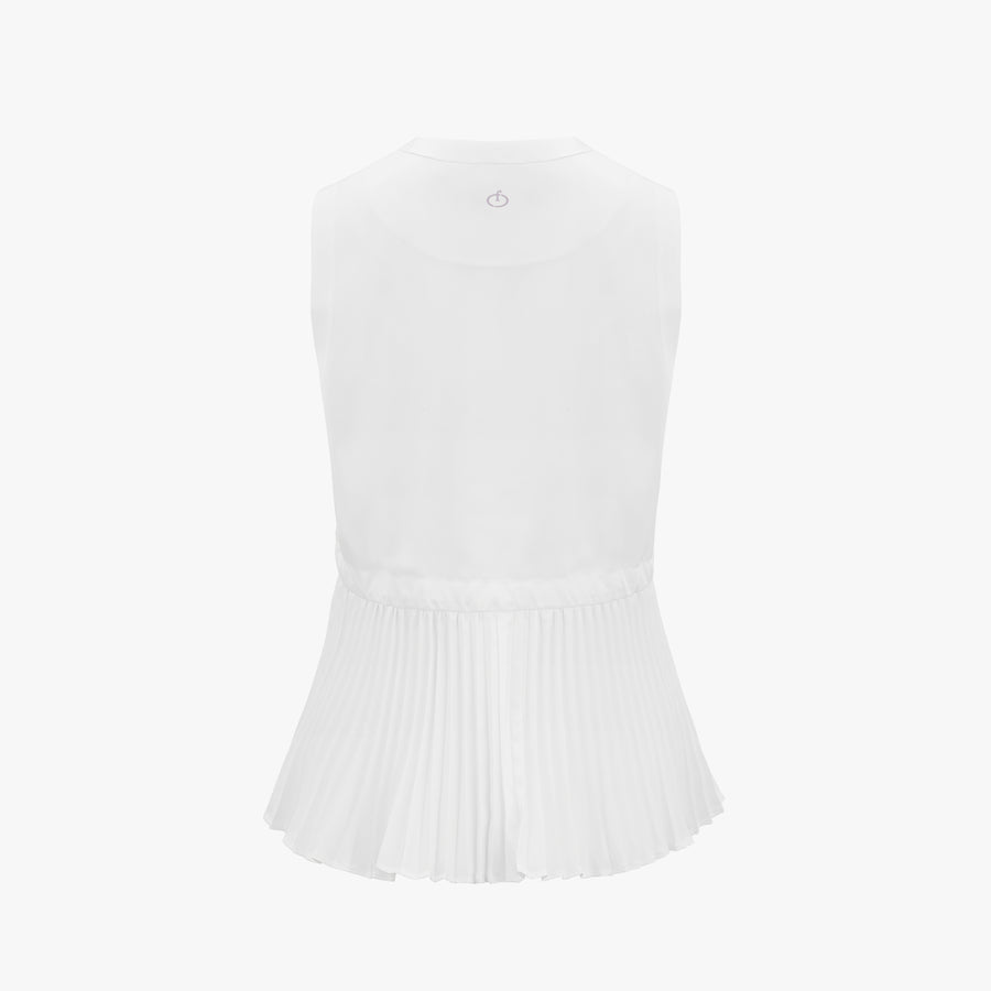 ROUND NECK PLEATED VEST