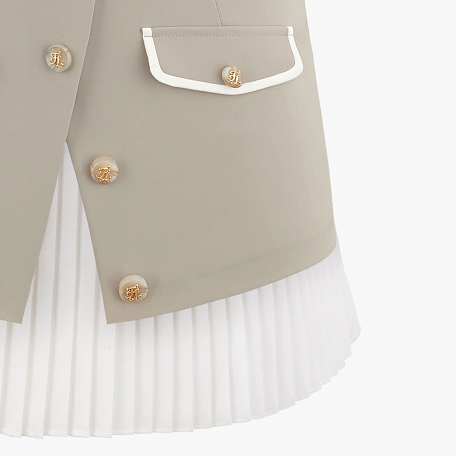 LAYERED PLEATED POCKET SKIRT