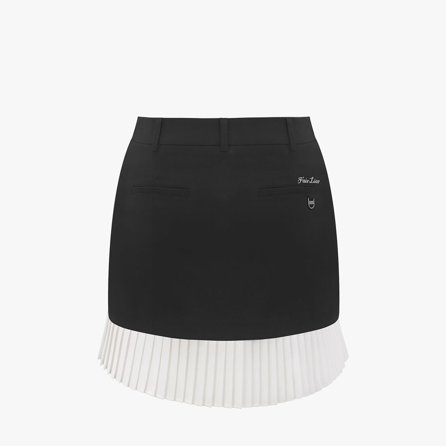 LAYERED PLEATED POCKET SKIRT