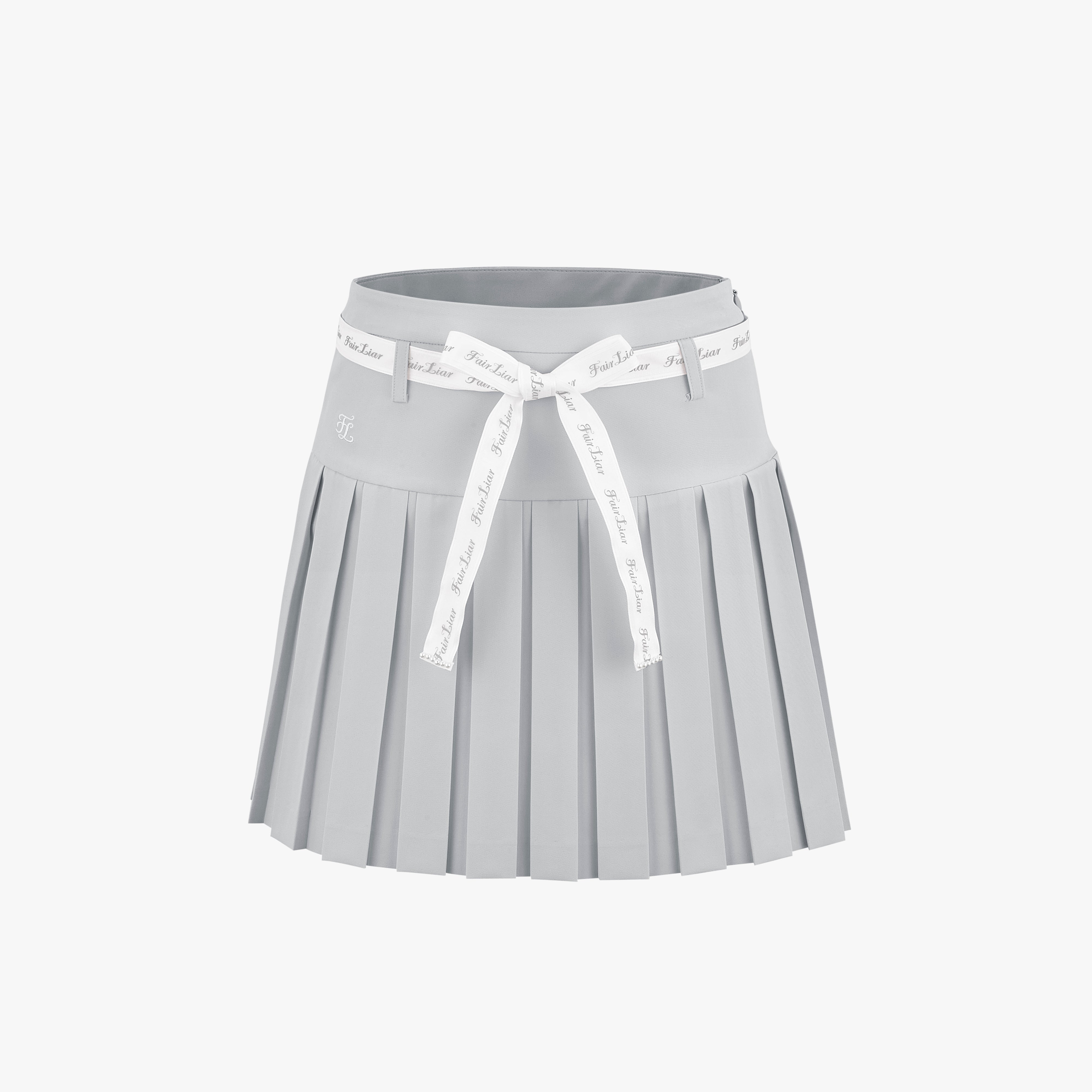 RIBBON BELT HIGH-WAIST DOUBLE PLEATED SKIRT – Fairliar Singapore