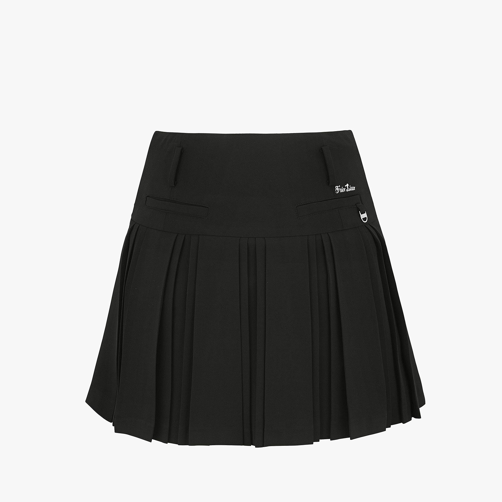 FLOWER BELT HIGH-WAIST PLEATS SKIRT