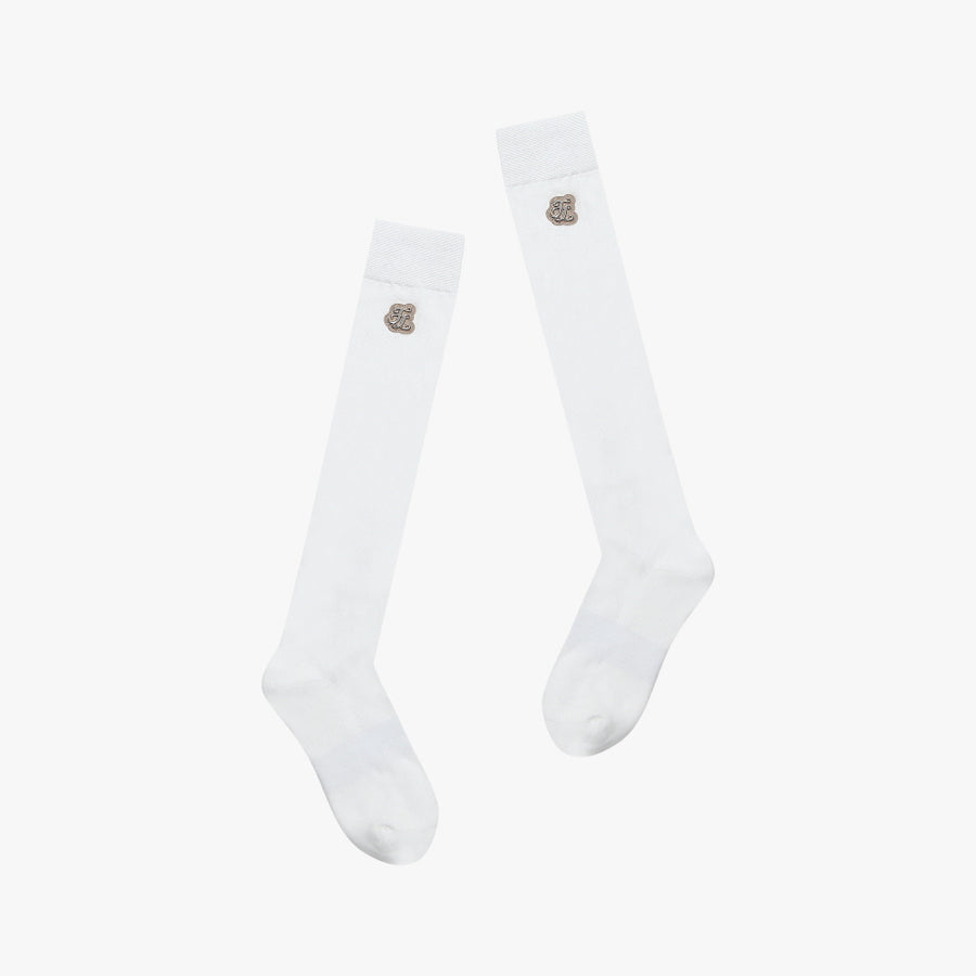 WHITE WAPPEN KNEE SOCKS